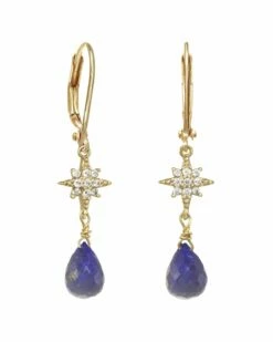 Coupon 🌟 Rachel Reinhardt Blue Lapis CZ Star Dangle Earrings 👩 Women 🧨