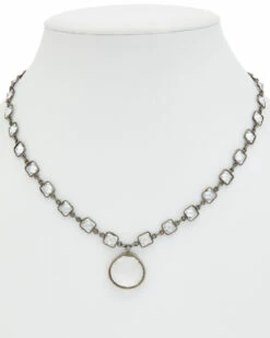 Promo 🤩 Rachel Reinhardt Silver Clear Quartz & CZ Necklace 👩 Women Necklaces ✔️