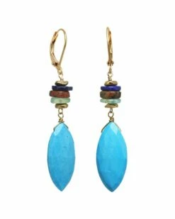Outlet ❤️ Rachel Reinhardt Layla Collection 14K Vermeil Turquoise Drop Earrings 👩 Women ✨