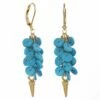 Buy 🔥 Rachel Reinhardt Layla Collection 24K Plated Turquoise Cluster Earrings 👩 Women 🌟
