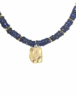 Cheapest 🎁 Rachel Reinhardt Layla Collection 14K Vermeil Gemstone 🔨 Hammered Disc Necklace 👩 Women Necklaces ⭐