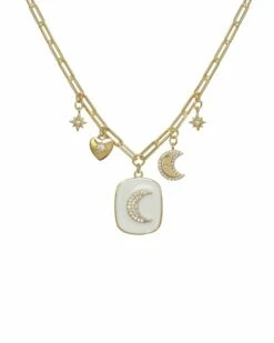 Wholesale 😍 Rachel Reinhardt Moonshadow Collection 14K Vermeil Zircon Charm Necklace 👩 Women Necklaces 😍