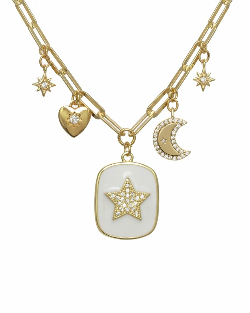 Brand new ๐ Rachel Reinhardt Moonshadow Collection 14K Vermeil Zircon Charm Necklace ๐ฉ Women Necklaces ๐ฏ
