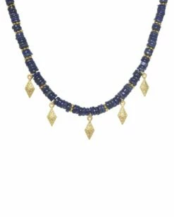 Best Sale 🔔 Rachel Reinhardt Layla Collection 24K Plated Blue Lapis Filigree Drop Necklace 👩 Women Necklaces 🤩