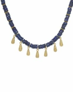 Discount 🧨 Rachel Reinhardt Layla Collection 24K Plated Blue Lapis Filigree Drop Necklace 👩 Women Necklaces 😀