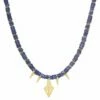 Wholesale ❤️ Rachel Reinhardt Layla Collection 24K Plated Blue Lapis Pendant Necklace 👩 Women Necklaces 🔥