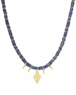 Wholesale ❤️ Rachel Reinhardt Layla Collection 24K Plated Blue Lapis Pendant Necklace 👩 Women Necklaces 🔥
