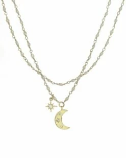 Best Sale 🎉 Rachel Reinhardt Gold Over Silver 2-3mm Pearl CZ Freshwater Celestial Necklace 👩 Women Necklaces 🔥