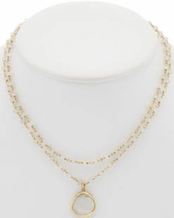 Brand new 🌟 Rachel Reinhardt 14K Over Silver Moonstone & Chalcedony Necklace 👩 Women Necklaces ⭐