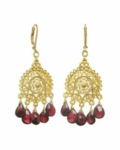 Top 10 🥰 Rachel Reinhardt Garnet Filigree Chandelier Earrings 👩 Women 🎁