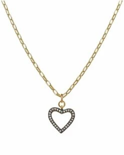 Wholesale ⌛ Rachel Reinhardt 14K Over Silver CZ Heart Pendant Necklace 👩 Women Necklaces 😀