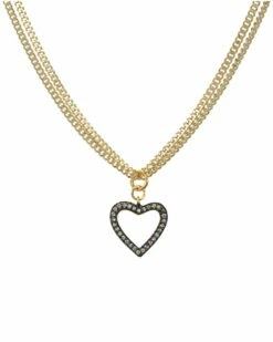 Coupon 🥰 Rachel Reinhardt 14K Plated CZ Heart Pendant Necklace 👩 Women Necklaces ⭐