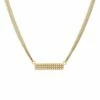 Cheap 🌟 Rachel Reinhardt 14K Plated CZ Bar Necklace 👩 Women Necklaces 🥰