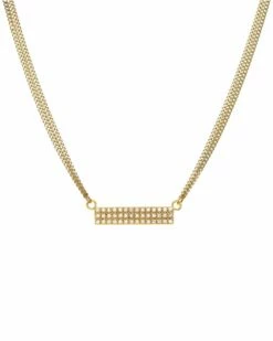 Cheap 🌟 Rachel Reinhardt 14K Plated CZ Bar Necklace 👩 Women Necklaces 🥰