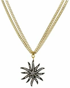 Brand new ❤️ Rachel Reinhardt 14K Plated CZ Starburst Statement Necklace 👩 Women Necklaces 🧨