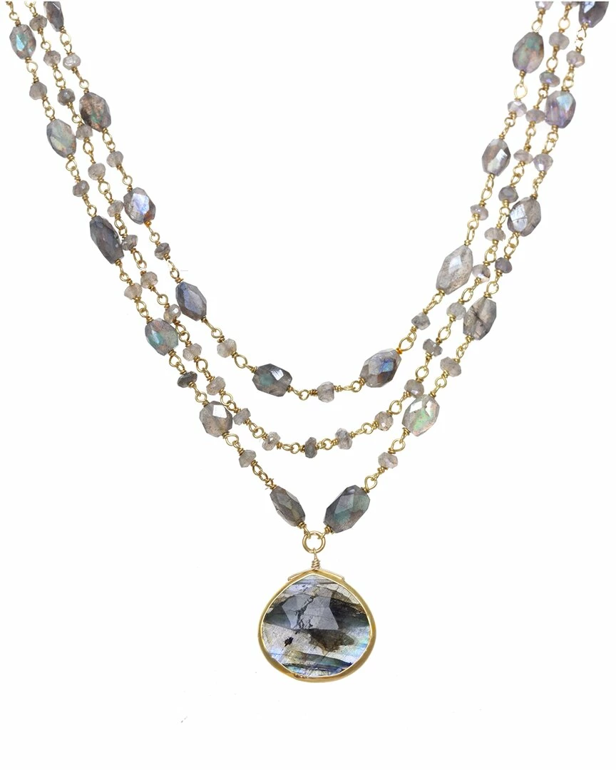 Wholesale ๐คฉ Rachel Reinhardt 14K Over Silver Labradorite Layered Necklace ๐ฉ Women Necklaces ๐
