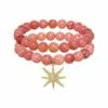 Budget ❤️ Rachel Reinhardt 14K Plated Jasper CZ Star Pendant Bracelet 👩 Women Bracelets 🔥