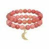 Buy 👏 Rachel Reinhardt 14K Plated Jasper CZ Moon Pendant Bracelet 👩 Women Bracelets ✨