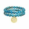 Best deal 👏 Rachel Reinhardt 14K Plated Turquoise Jasper Medallion Star Pendant Bracelet 👩 Women Bracelets 💯
