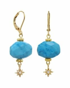 Best Sale 🔥 Rachel Reinhardt 14K Plated Turquoise CZ Star Earrings 👩 Women ✨