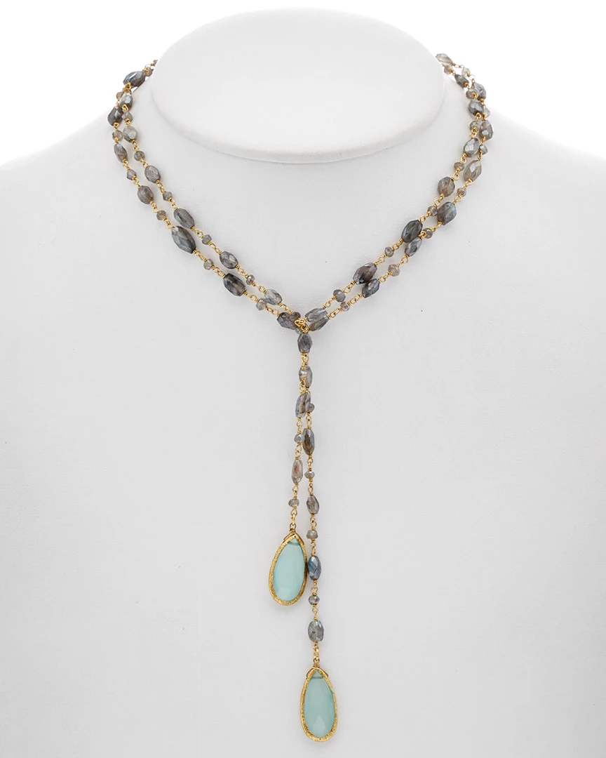 Brand new ๐ Rachel Reinhardt 14K Over Silver Labradorite & Chalcedony 44in Lariat Necklace ๐ฉ Women Necklaces โ - Image 2