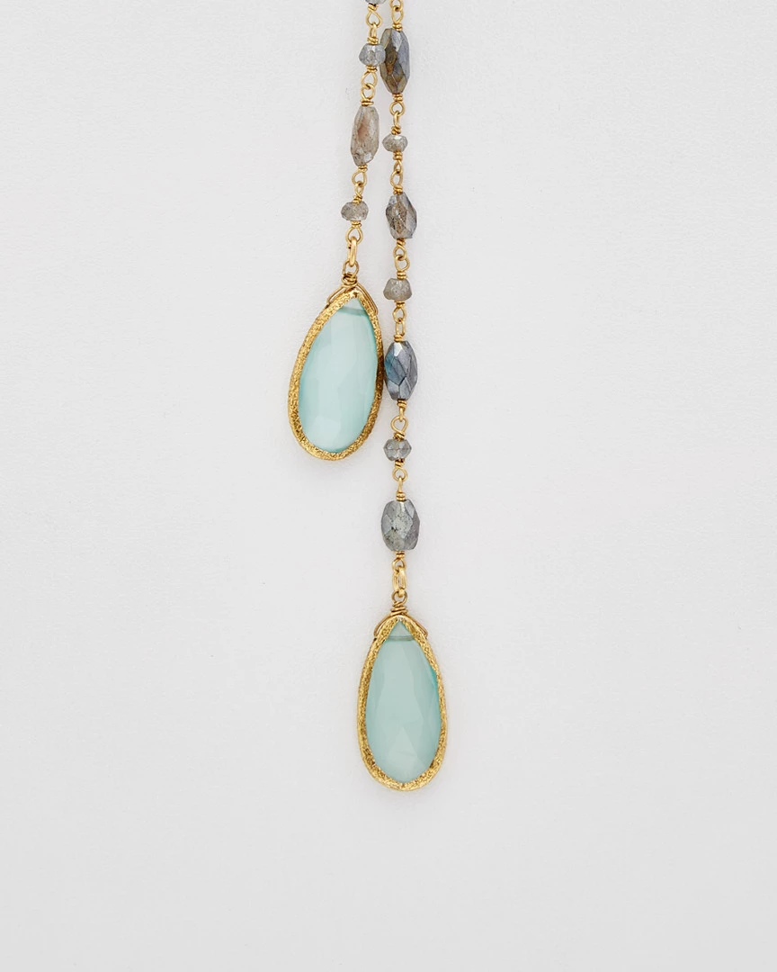 Brand new ๐ Rachel Reinhardt 14K Over Silver Labradorite & Chalcedony 44in Lariat Necklace ๐ฉ Women Necklaces โ - Image 3