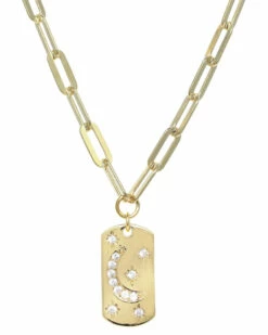 Top 10 😉 Rachel Reinhardt 14K Over Silver CZ Paperclip Chain Necklace 👩 Women Necklaces 🥰