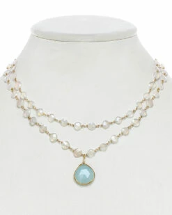 Wholesale 🎉 Rachel Reinhardt 14K Over Silver Chalcedony Necklace 👩 Women Necklaces 😀