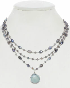 Cheap 🥰 Rachel Reinhardt Silver Gemstone Necklace 👩 Women Necklaces 🎉