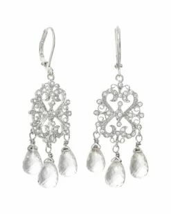 Flash Sale ⭐ Rachel Reinhardt Silver Quartz CZ Filigree Earrings 👩 Women 🎉