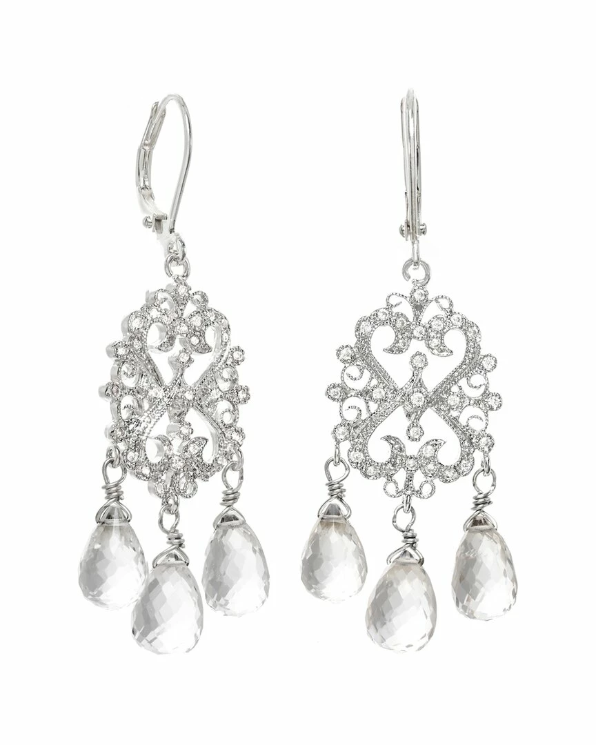 Flash Sale โญ Rachel Reinhardt Silver Quartz CZ Filigree Earrings ๐ฉ Women ๐