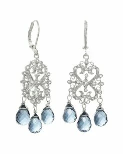 Brand new ✨ Rachel Reinhardt Silver Quartz CZ Filigree Earrings 👩 Women 🥰