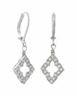 Best Sale 🎁 Rachel Reinhardt Silver CZ Clover Earrings 👩 Women 😍