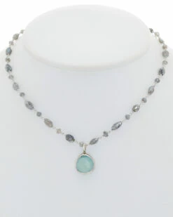 Flash Sale ✔️ Rachel Reinhardt Silver Labradorite & Chalcedony Necklace 👩 Women Necklaces ✔️