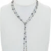 Coupon 👏 Rachel Reinhardt Silver Labradorite & Clear Quartz 42in Lariat Necklace 👩 Women Necklaces ⌛