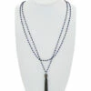 Best Sale 😉 Rachel Reinhardt Silver Blue Lapis & Crystal Tassel Necklace 👩 Women Necklaces 🛒