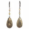 Cheap ❤️ Rachel Reinhardt Silver Pyrite Drop Earrings 👩 Women 👏