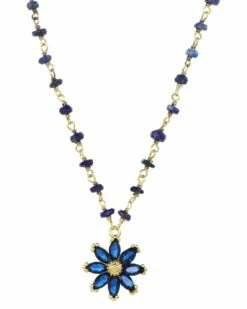 Best Sale 😀 Rachel Reinhardt 14K Over Silver Flower Necklace 👩 Women Necklaces 🔔