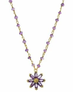 Best Pirce ❤️ Rachel Reinhardt 14K Over Silver Flower Necklace 👩 Women Necklaces 🌟
