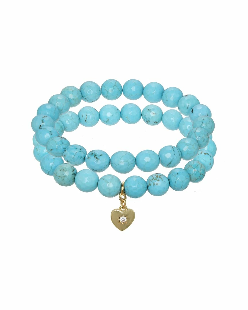 Outlet ๐ Rachel Reinhardt 14K Over Silver Turquoise CZ Heart Pendant Bracelet ๐ฉ Women Bracelets ๐