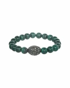 Budget 🌟 Rachel Reinhardt Malachite CZ Fireball Bracelet 👩 Women Bracelets 👍
