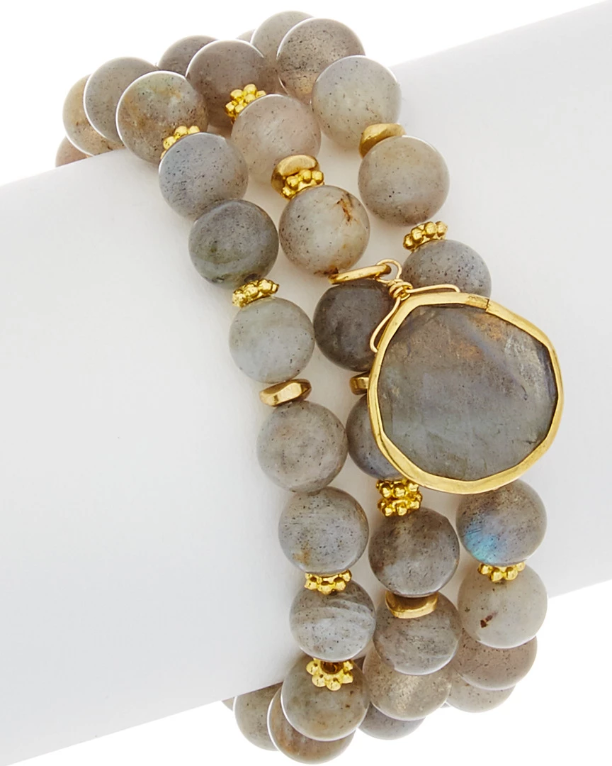 Flash Sale ๐ Rachel Reinhardt Set Of Three 14K Over Silver Labradorite Bracelets ๐ฉ Women ๐