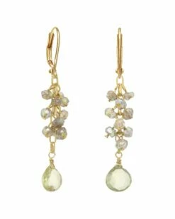 Best Sale 🔔 Rachel Reinhardt Gold Over Silver Gemstone Cluster Earrings 👩 Women 🎉