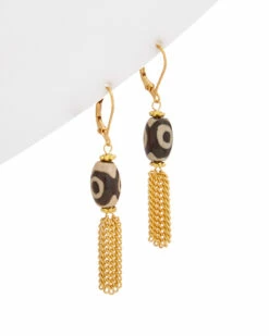 Brand new 😀 Rachel Reinhardt 14K Plated Agate Drop Earrings 👩 Women 🌟