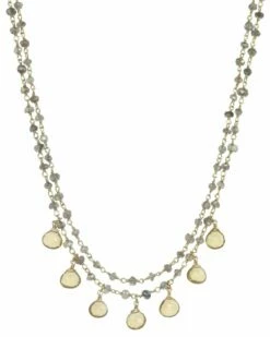 Best Pirce 🎁 Rachel Reinhardt Gold Over Silver Gemstone Layered Necklace 👩 Women Necklaces ✨