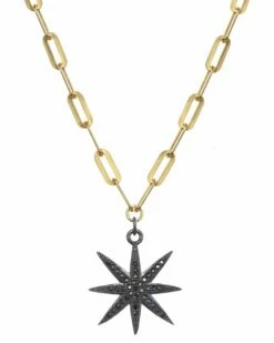 Promo 🤩 Rachel Reinhardt 14K Over Silver CZ Princess Collar Necklace 👩 Women Necklaces ✨