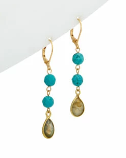 Cheap 🥰 Rachel Reinhardt 14K Over Silver Gemstone Drop Earrings 👩 Women ⌛