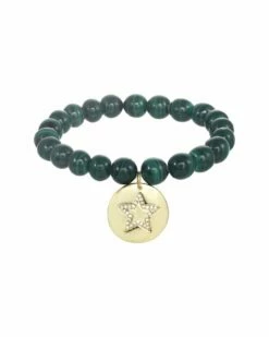 Coupon 🔥 Rachel Reinhardt Malachite CZ Star Medallion Bracelet 👩 Women Bracelets 💯