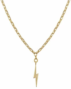 Hot Sale 🤩 Rachel Reinhardt Crystal Gold Lightning Bolt Necklace 👩 Women Necklaces 🤩
