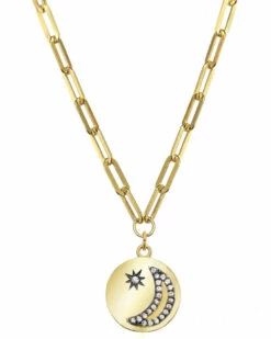 Best Pirce 🛒 Rachel Reinhardt 14K Over Silver CZ Paperclip Chain Necklace 👩 Women Necklaces 👏